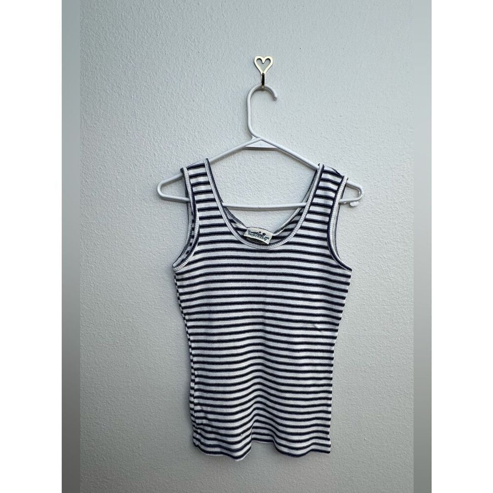 EUC Northern Reflections Blue & White Striped Tank Top - Size Small